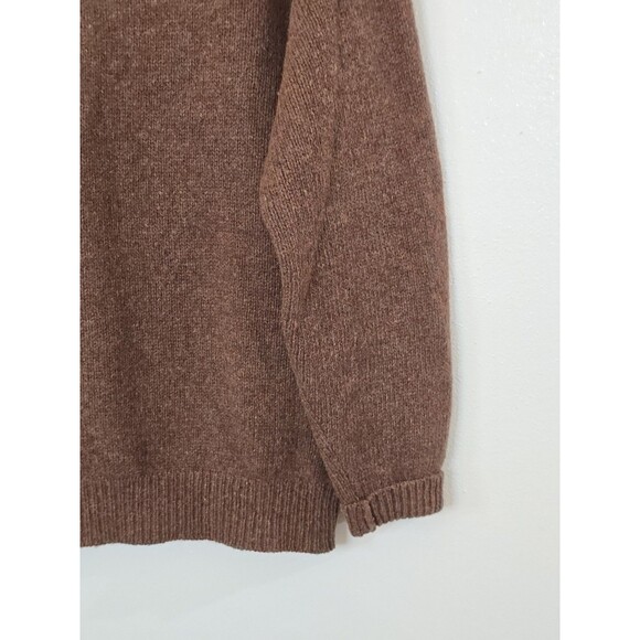 LL Bean Mens Wool Sweater Size Large Tall Brown Crewneck Pullover Cozy Cabincore - Picture 4 of 10